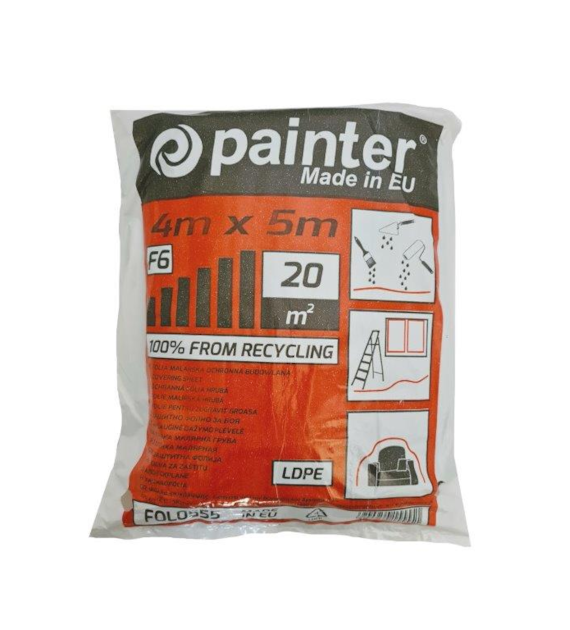 Folia 4x5m Budowlana 67 mikr. PAINTER 1,2 kg  F6