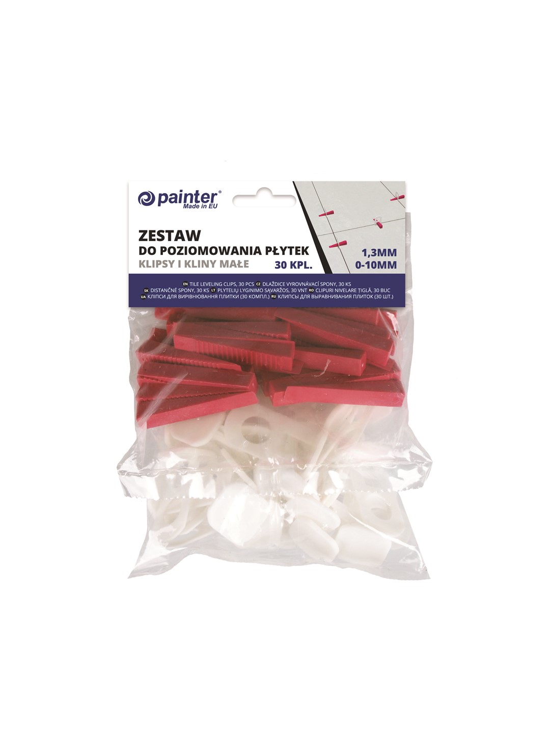 Zestaw do poziomowania płytek DUŻE 3mm/0-16mm 30kpl.